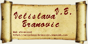 Velislava Branović vizit kartica